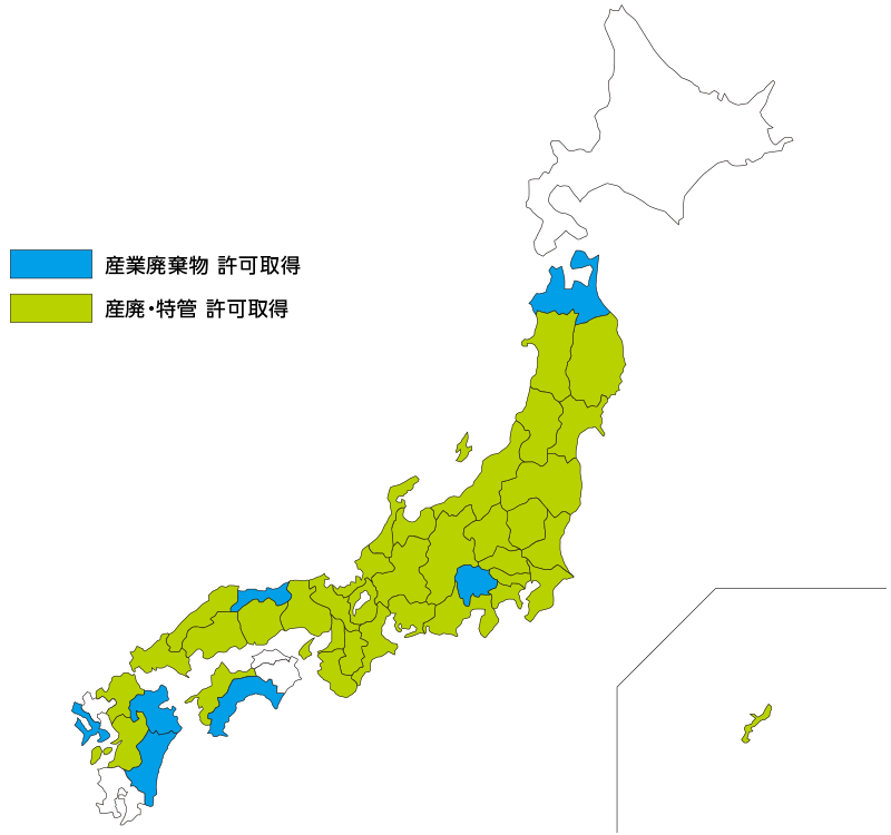 許可取得の地図